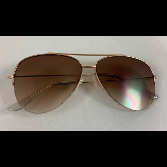 Brown Gold Ombré lens aviator sunglasses main image 4